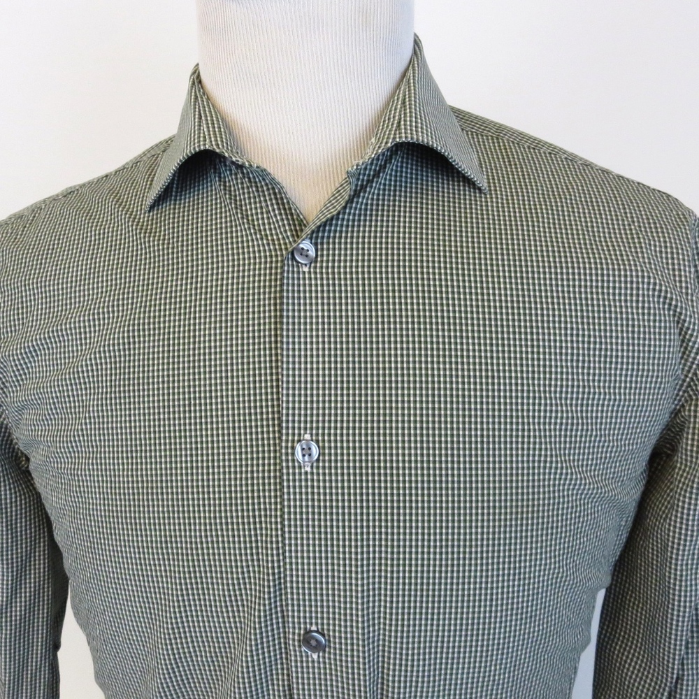 John Varvatos 15 32/33 Slim Fit Dress Shirt Check